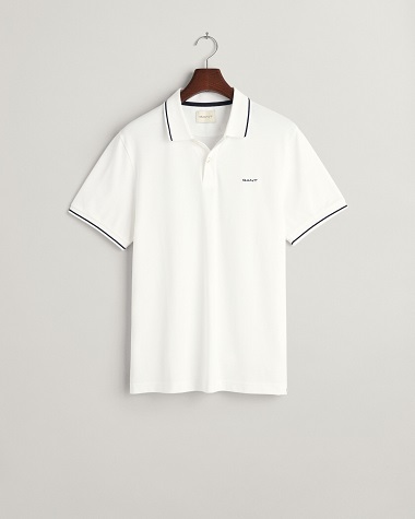 GANT Tipping SS Pique Polo White